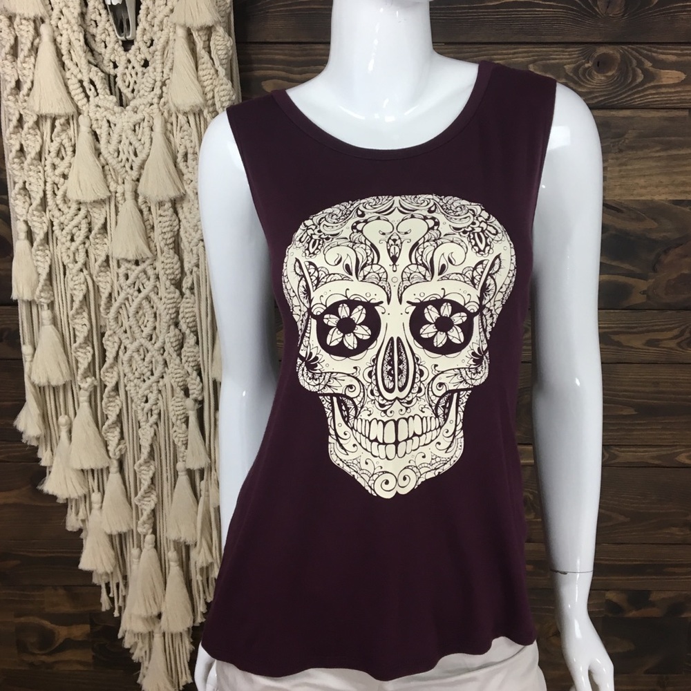 American Rebel | Boho Skull Sleeveless Tee‎